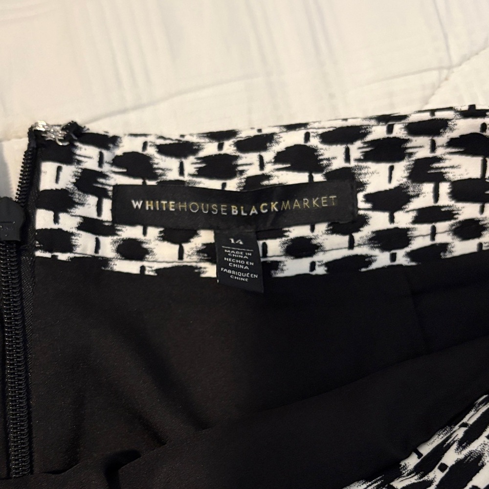 White House Black Market Monochrome Patterned Skirt